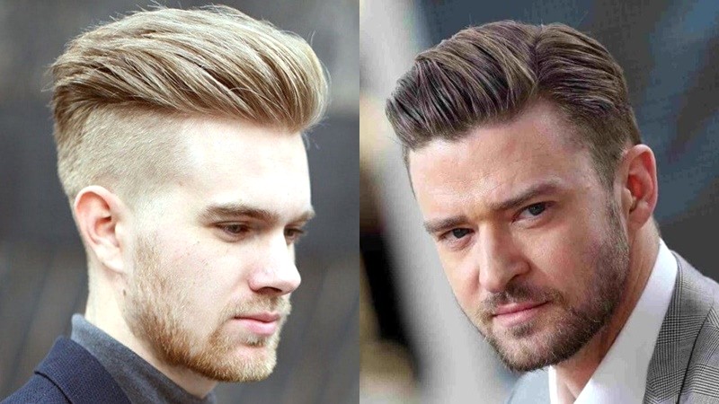 Kiểu tóc layer Quiff cho mặt tròn.