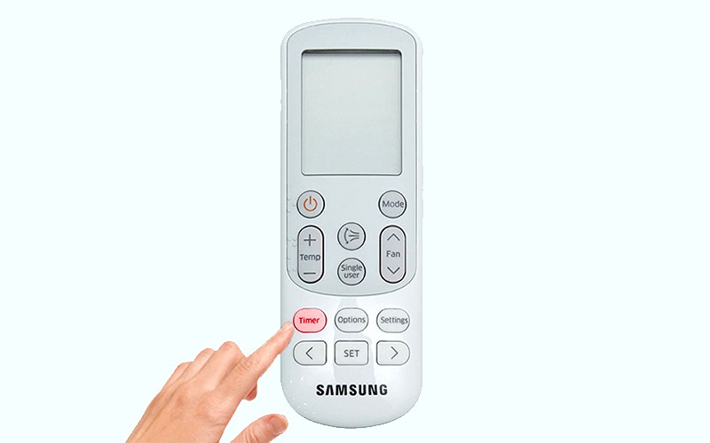 Hẹn giờ điều hòa Samsung tiện lợi với nút Timer.