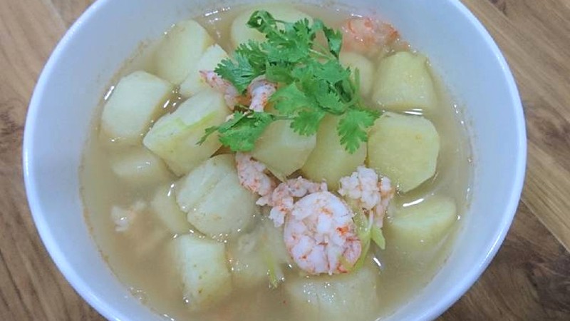 Canh khoai từ nấu tôm