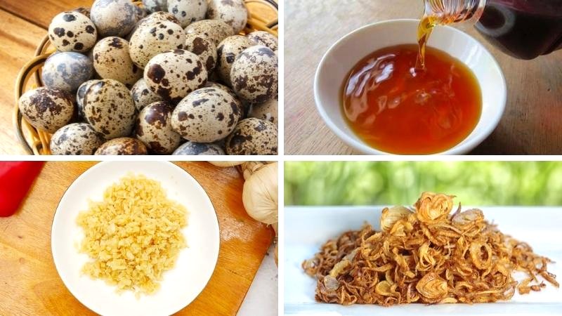 Nguyên liệu làm trứng cút sốt mắm