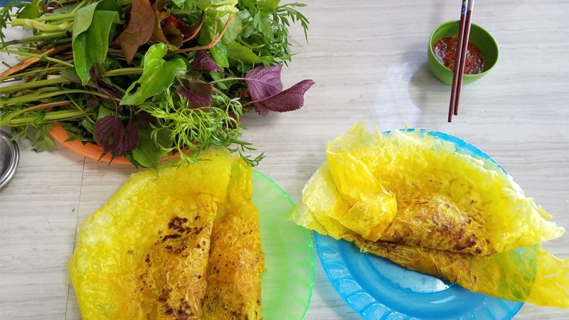 Bánh xèo rau rừng