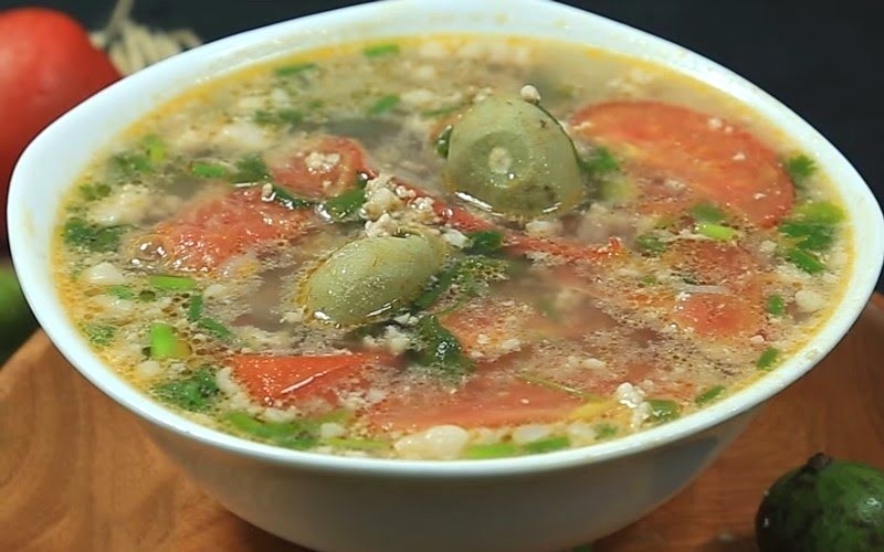 canh sấu thịt bằm