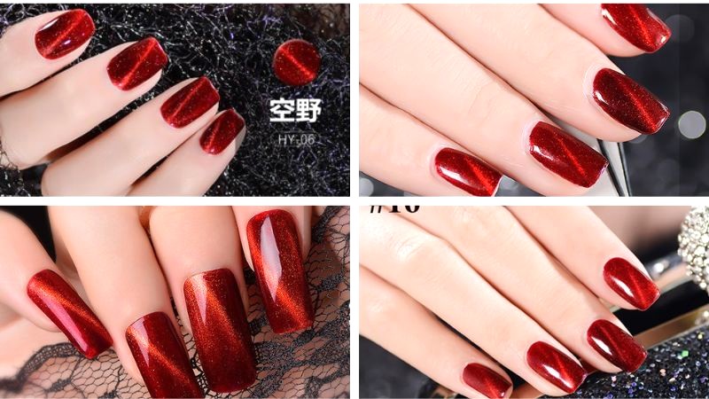 Nail mắt mèo đỏ quyến rũ