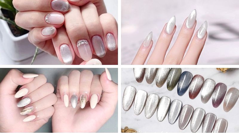 Nail mắt mèo xám đơn giản