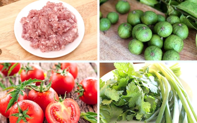 Canh sấu thịt bằm: Sấu, thịt bằm