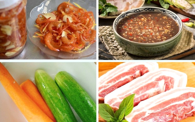 Bánh cuốn tôm chua Huế: Bột gạo, tôm, nước mắm, chua