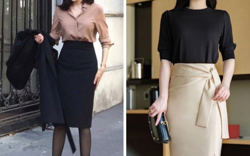 Phối đồ với chân váy bút chì
