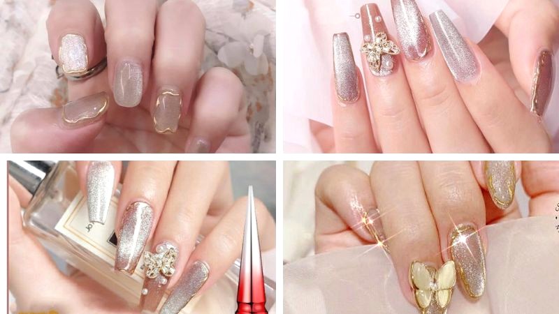 Nail mắt mèo kim cương dễ thương