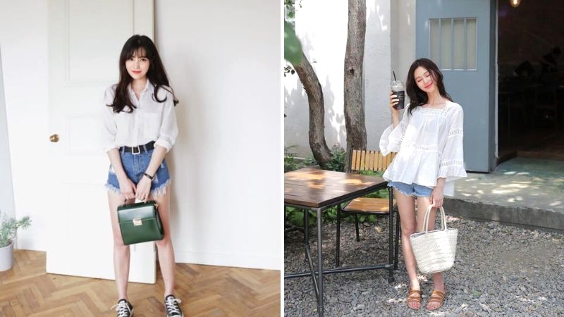 Quần short hợp với giày thể thao.