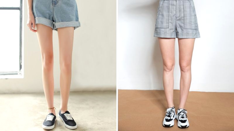 Quần short hợp với giày thể thao.
