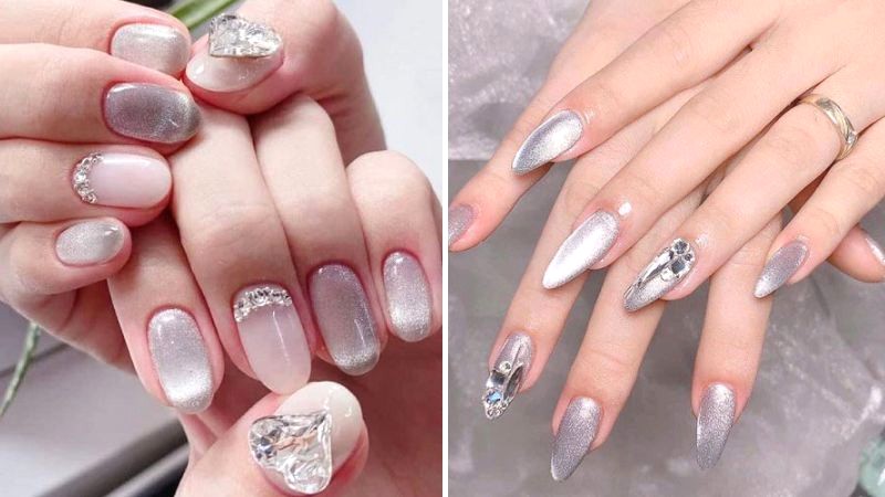 Nail mắt mèo đính đá quý tộc