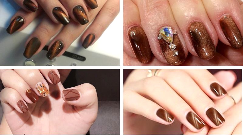 Nail mắt mèo nâu tôn da