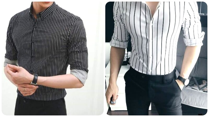 Quần tây, sơ mi sọc: phong cách lịch lãm.