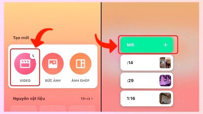 Tạo video mới