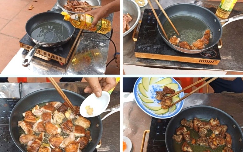 Chiên thịt thỏ