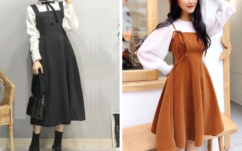 Yếm váy nhẹ nhàng, nữ tính