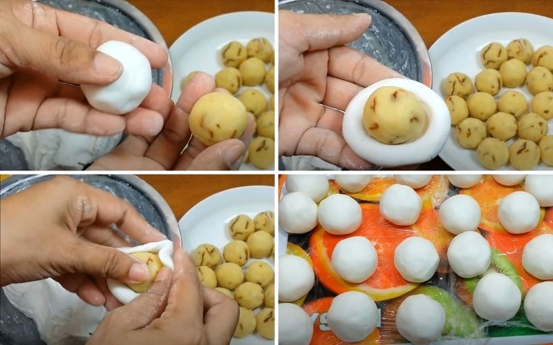 Làm viên bánh trôi