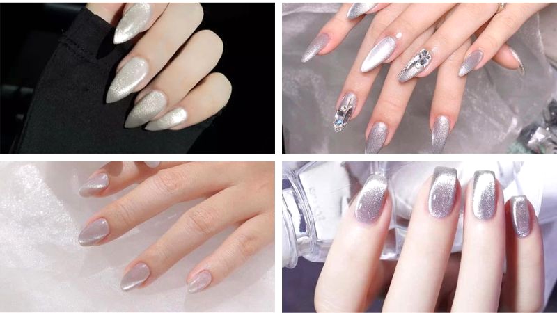 Nail mắt mèo trắng tinh tế